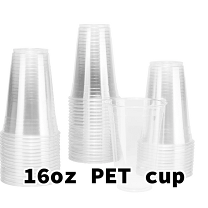 PET cups and lid- 16oz PET cups 1000pcs