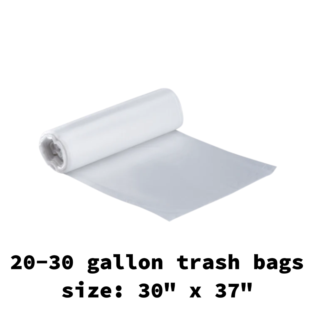 trash bag- 20-30 gallon trash bags 25 pcs