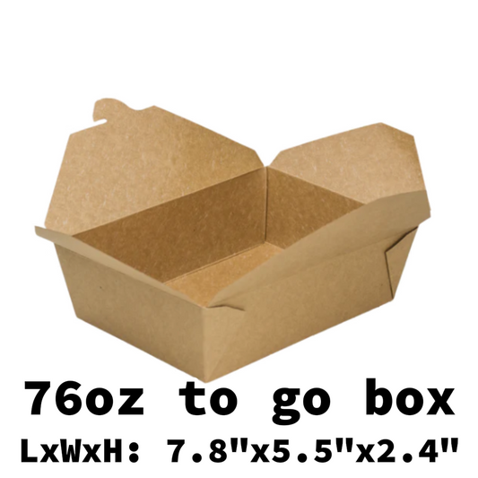 lunch box- 76oz to go box 200pcs