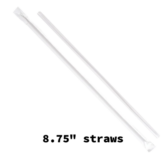 straws- individual wrapped straws 8.75" 500pcs