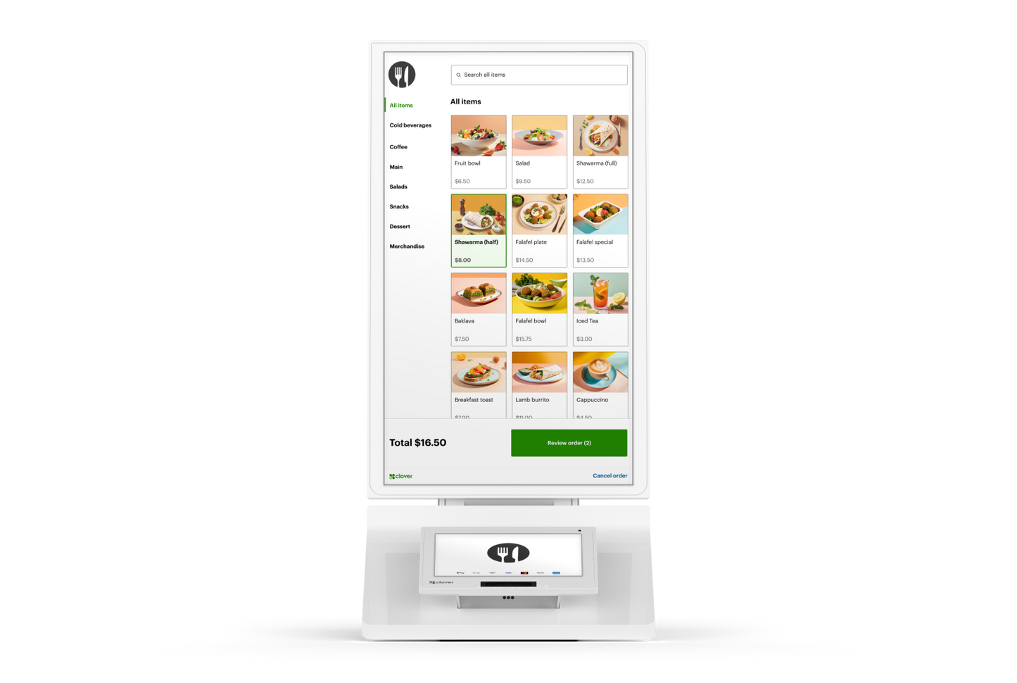 POS system- clover kiosk 自助點餐機