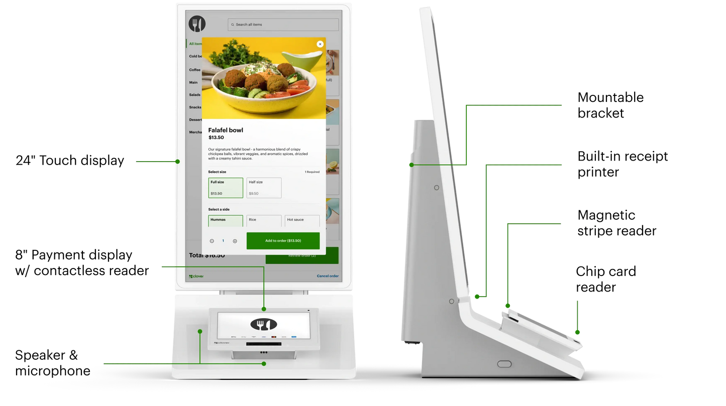 POS system- clover kiosk 自助點餐機